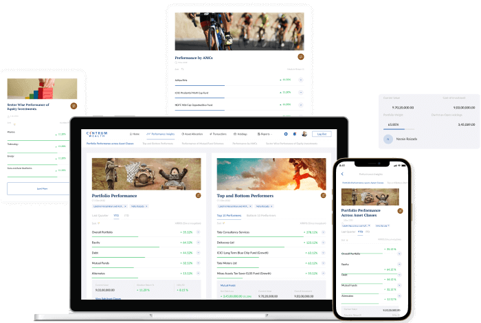 Visual indicating insights of your portfolio in wealthverse