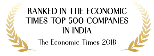 Visual Indicating Ranked in the Economic Times Top 500 Companies in India - 2018
